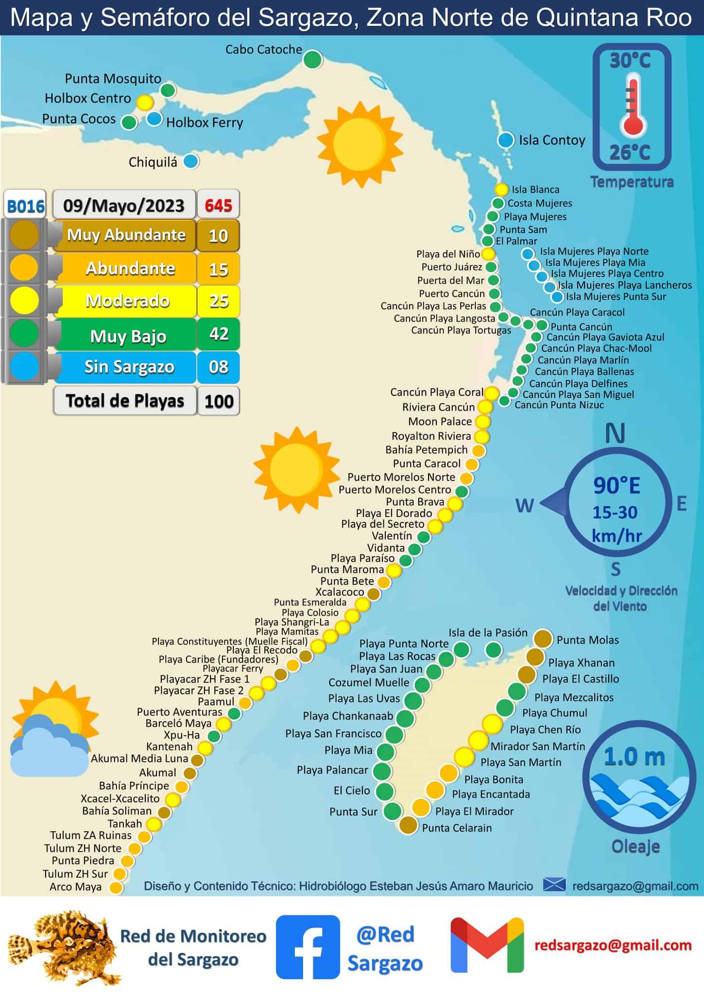 Mapa Sargaço Cancún